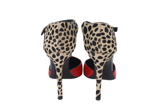 GIUSEPPE ZANOTTI HIGH HEELS RED LEOPARD PRINT SIZE 35