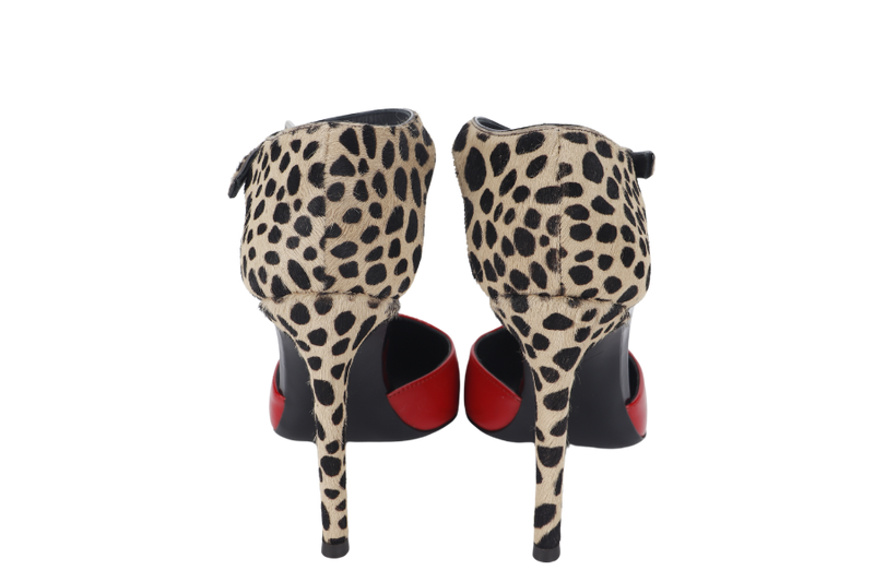 GIUSEPPE ZANOTTI HIGH HEELS RED LEOPARD PRINT SIZE 35