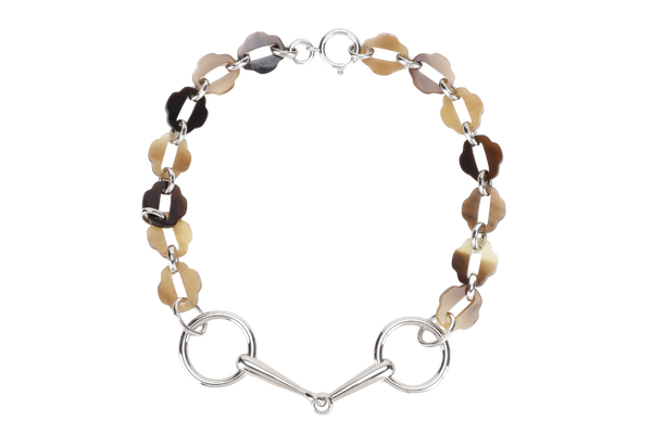 HERMES BUFFALO HORN AND LACQUER NECKLACE WITH BOX