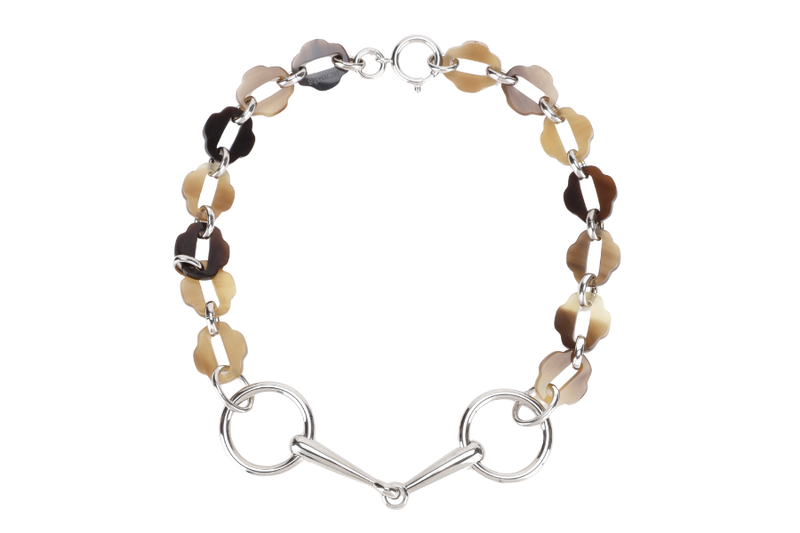 HERMES BUFFALO HORN AND LACQUER NECKLACE WITH BOX