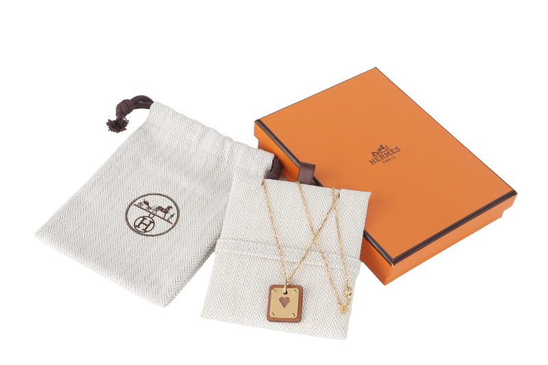 HERMES AS DE COEUR NECKLACE WITH DUST COVER AND BOX