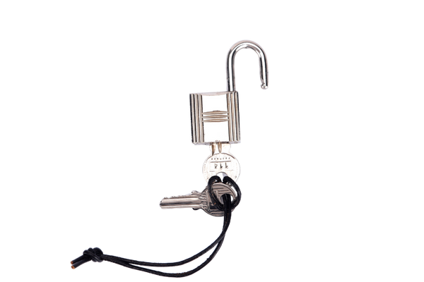 HERMES SILVER LOCK WITH 2 KEYS (Ref.114) NO BOX