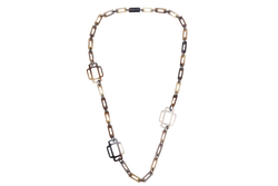 HERMES HORN ATTELAGE LONG NECKLACES BROWN STATION