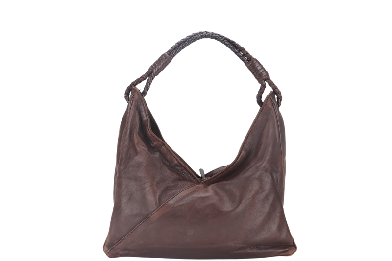 BOTTEGA VENETA BROWN SMOOTH NAPPA SHOULDER BAG (122278V00562072) WITH DUST COVER