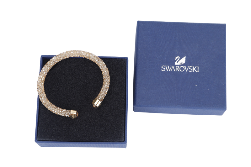 SWAROVSKI BEIGE CRYSTAL CUFF WITH BOX