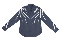 BLACKBARRETT BY NEIL BARRETT SKINNY FIT NAVY BLUE SHIRT SIZE XL