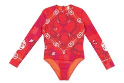 HERMES RED SWIMSUIT 38