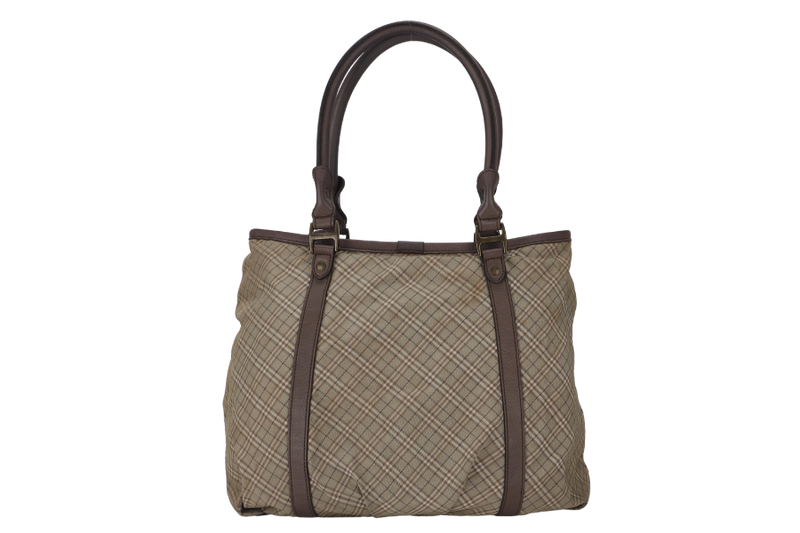 BURBERRY BLUE LABEL BROWN CHECKERED TOTE NO DUST COVER