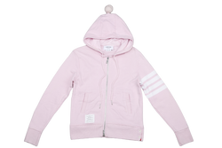 THOM BROWNE WOMEN'S PINK CLASSIC ZIP UP HOODIE 4 BAR SIZE 38