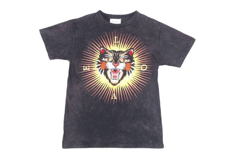 GUCCI LOVE TIGER LOGO BLACK T SHIRT