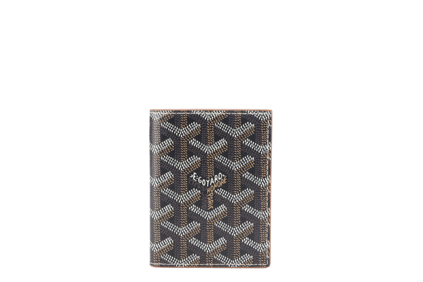 GOYARD SAINT-MARC CARD WALLET BLACK AND TAN COLOR WITH BOX