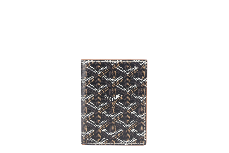 GOYARD SAINT-MARC CARD WALLET BLACK AND TAN COLOR WITH BOX