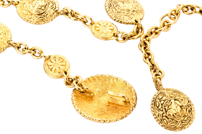 Chanel Vintage Waist Chain Belt 15 Charms, no Dust Cover & Box