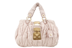 MIU MIU MATELASSE BAG PINK CALF LEATHER GOLD HARDWARE NO DUST COVER
