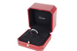 CARTIER LOVE RING WITH SINGLE DIAMOND 18K WG SIZE 55 GOJ918 5.4G WITH BOX