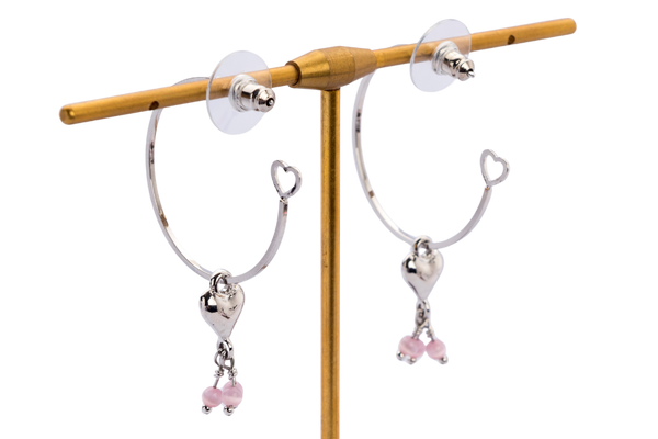 Christian Dior Silver Earing Dangling D with Crystal, no Box