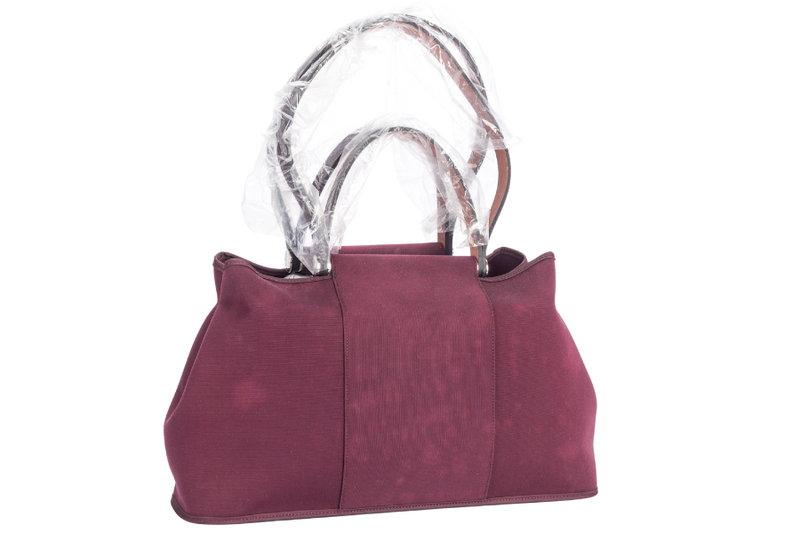 HERMES CABAG BURGUNDY CANVAS WDC