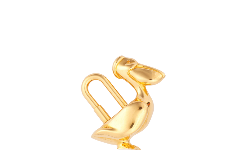 Hermes Pelican Gold Lock Charm