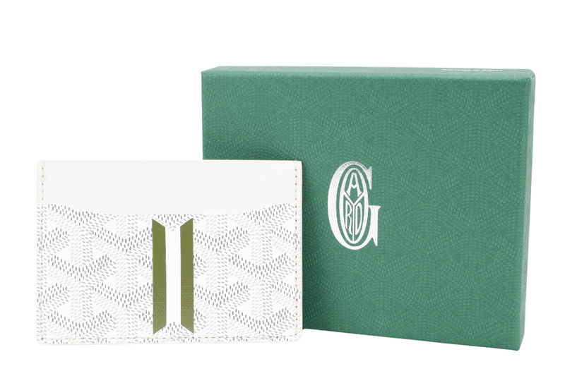 GOYARD SAINT-SULPICE WHITE CARD HOLDER WITH BOX