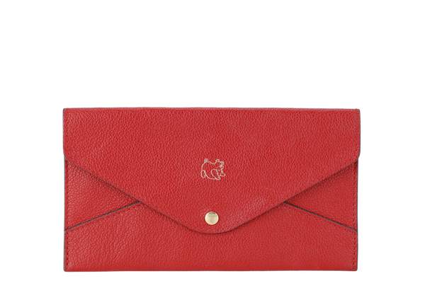 LOUIS VUITTON VEAU CACHEMIRE ENVELOPE POUCH CHINESE NEW YEAR PIG RED LEATHER GOLD HARDWARE NO DUST COVER