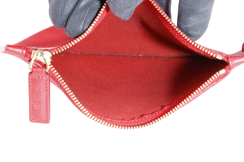 YVES SAINT LAURENT (YSL) EAST WEST TOTE BAG RED LEATHER NO DUST COVER