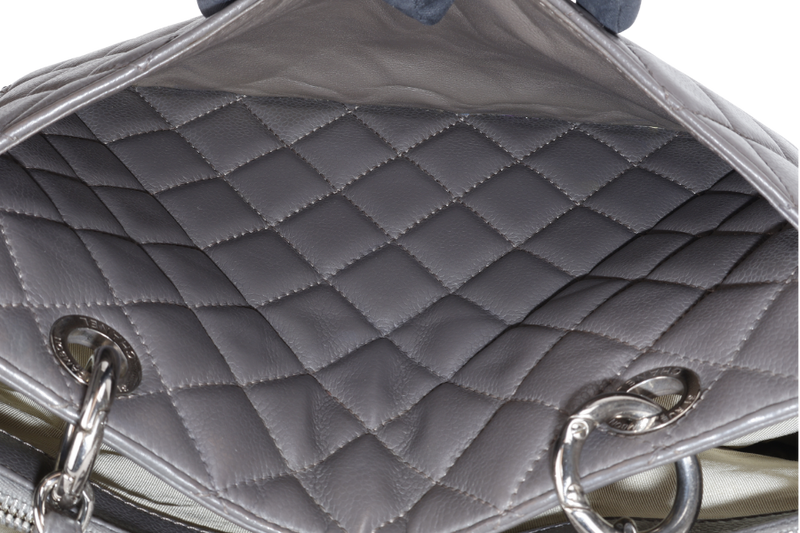 CHANEL GRAND SHOPPING TOTE (1503xxxx) GREY CAVIAR LEATHER SILVER HARDWARE WITH CARD NO DUST COVER