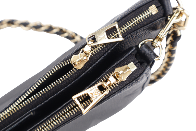 LOUIS VUITTON M80399 MULTI POCHETTE ACCESSORIES BLACK GIANT MONOGRAM EMPREINTE LEATHER GOLD HARDWARE WITH CHAIN, STRAPS AND DUST COVER