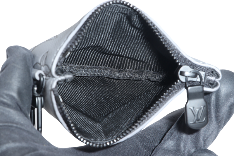 LOUIS VUITTON M46603 TRIO MESENGER BAG GREY MONOGRAM SHADOW BLACK HARDWARE WITH DUST COVER