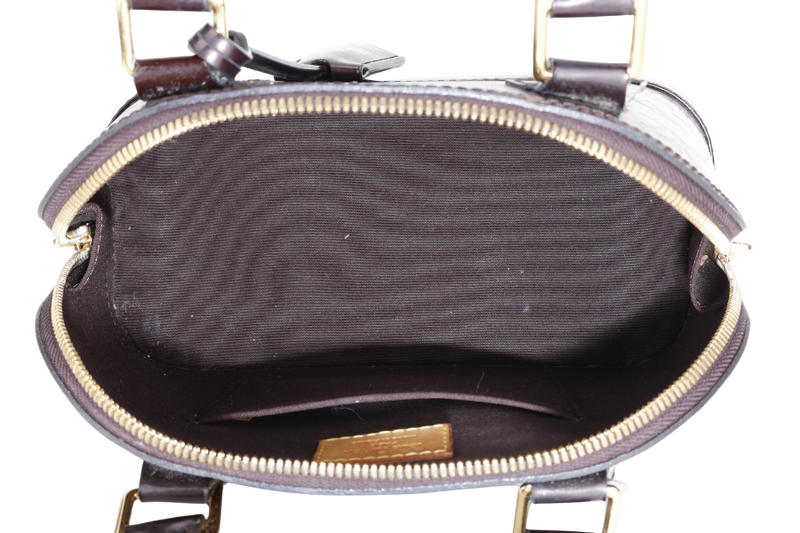 LOUIS VUITTON ALMA BB AMARANTE VERNIS (M12173) GOLD HARDWARE WITH LOCK&KEYS , DUST COVER, STRAPS AND BOX