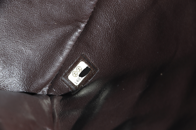 CHANEL CLASSIC FLAP MAXI SINGLE FLAP BROWN CAVIAR SILVER HARDWARE (1401xxxx) WITH CARD, DUST COVER AND BOX
