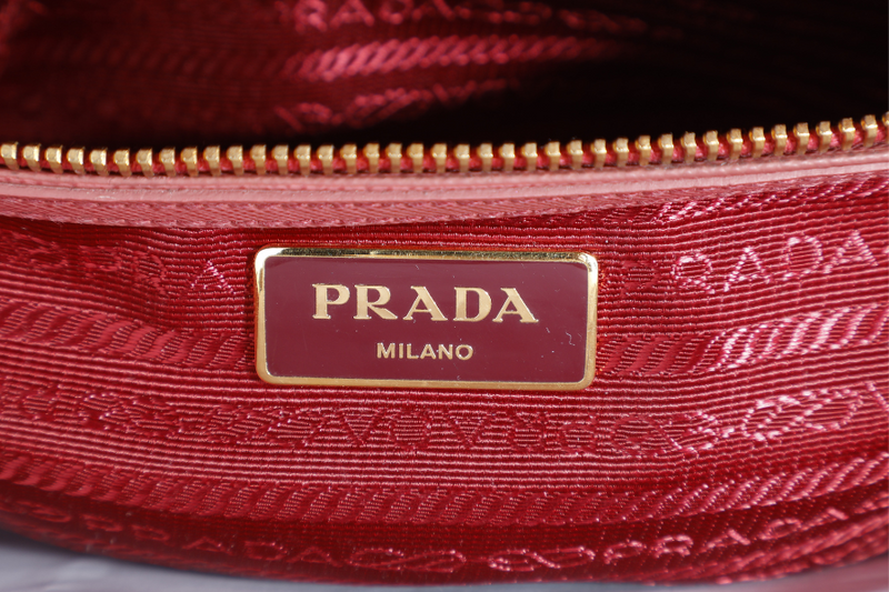 PRADA BN1874 TAMARIS PEACH COLOR SAFFIANO BAG WITH CARD AND STRAPS, NO DUST COVER