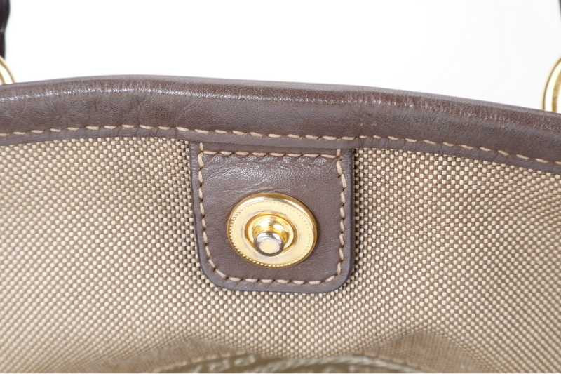 PRADA LOGO JACQUARD MEDIUM CANVAS CORDA BRUCIA GOLD HARDWARE WITH LONG STRAPS, CARD AND DUST COVER