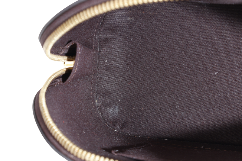 LOUIS VUITTON ALMA BB AMARANTE VERNIS (M12173) GOLD HARDWARE WITH LOCK&KEYS , DUST COVER, STRAPS AND BOX