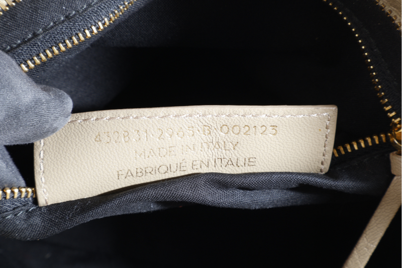 BALENCIAGA SMALL METALLIC EDGE CLASSIC CITY TOTE BEIGE CALFSKIN LEATHER GOLD HARDWARE WITH DUST COVER, STRAPS AND MIRROR