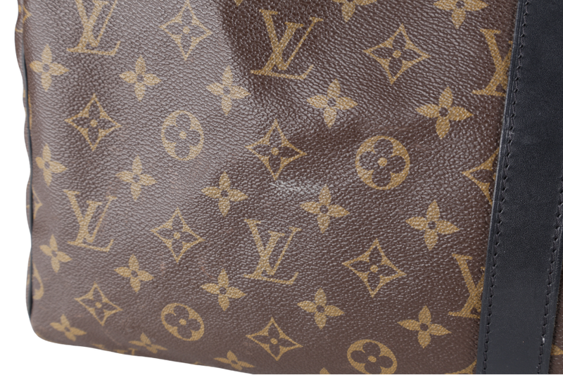 LOUIS VUITTON M56711 KEEPALL BANDOULIERE 55 MONOGRAM CANVAS SILVER HARDWARE (INITIALS NAME _ E.C.A) WITH STRAPS