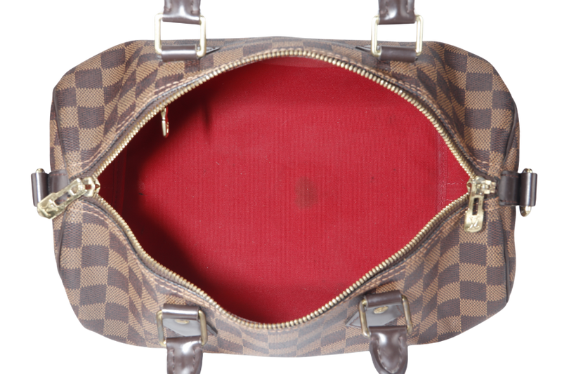 LOUIS VUITTON SPEEDY BANDOULIERE 30 (N41367) DAMIER EBENE CANVAS GOLD HARDWARE WITH DUST COVER