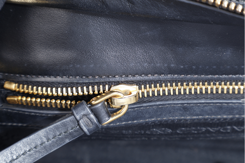PRADA TOP HANDLE CROSSBODY SMALL BLACK SAFFIANO LEATHER GOLD HARDWRE WITH STRAPS AND CARD