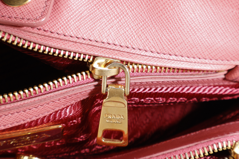 PRADA BN1874 TAMARIS PEACH COLOR SAFFIANO BAG WITH CARD AND STRAPS, NO DUST COVER