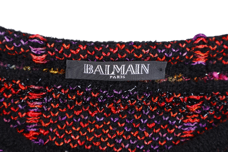 BALMAIN TWEED RED JACKET 42
