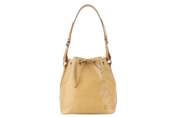 LOUIS VUITTON PETIT NOE DRAWSTRING SHOULDER BAG (M44101) YELLOW EPI LEATHER GOLD HARDWARE NO DUST COVER