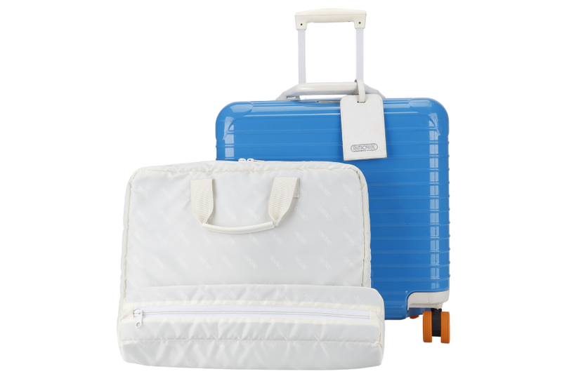 RIMOWA ORIGINAL COMPACT 19_ SQUARE LUGGAGE LIGHT BLUE POLYCARBONATE SILVER HARDWARE