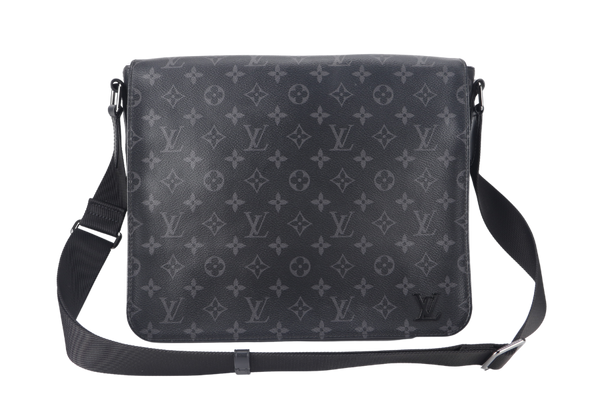 LOUIS VUITTON DISTRICT MESSENGER MM (M45271) MONOGRAM ECLIPSE SILVER HARDWARE NO DUST COVER