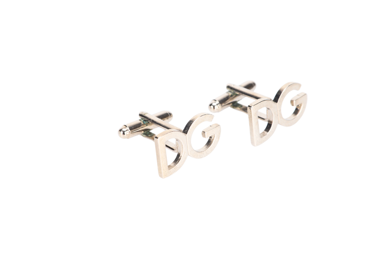 DOLCE&GABBANA SILVER CUFFLINKS DG INITIALS, NO BOX