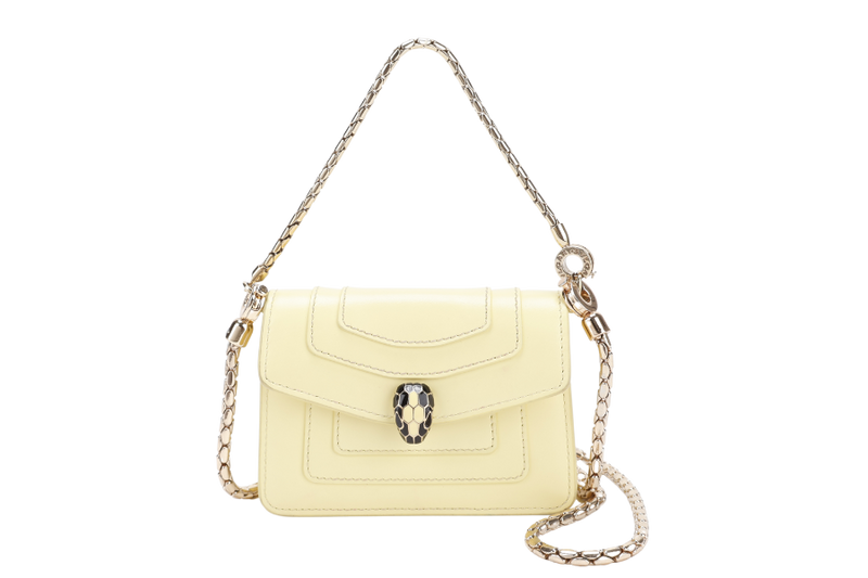 BVLGARI SERPENTI FOREVER MINI YELLOW CALFSKIN WOC GOLD HARDWARE NO DUST COVER