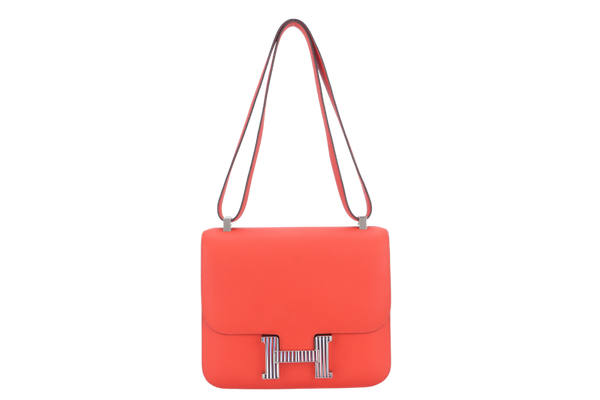 HERMES CONSTANCE 23 ENAMEL BUCKLE CAPUCINE EVERCOLOR STAMP A (YEAR 2017) NO DUST COVER