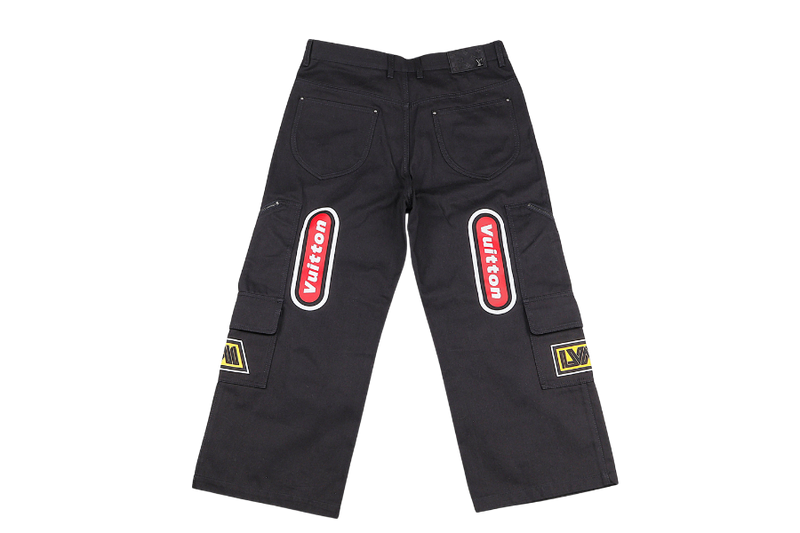 LOUIS VUITTON 1ABJ70 BLACK PRINTED DENIM PANTS SIZE 34