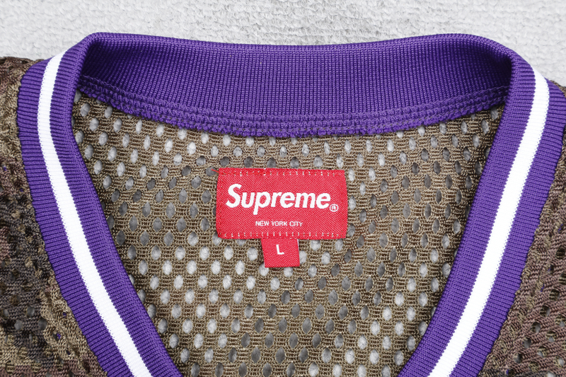 SUPREME MESH BASEBALL TOP CAMO GREEN