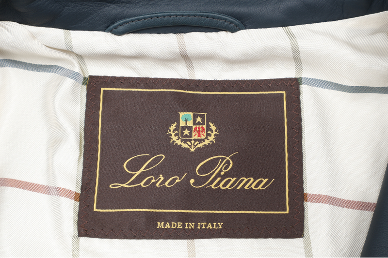 LORO PIANA LEATHER BOMBER JACKET SIZE XXL