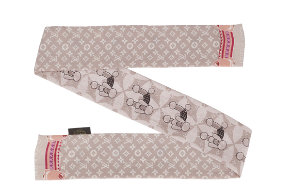LOUIS VUITTON PINK DOGS MONOGRAM SILK BANDEAUS