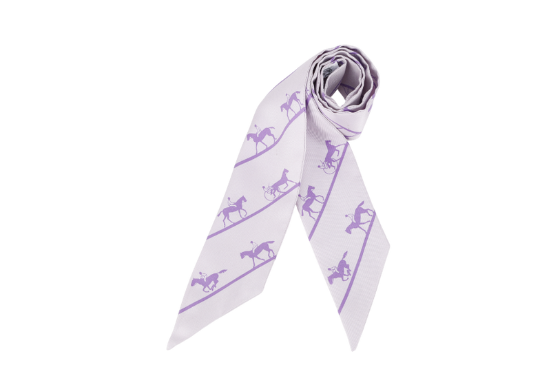 Hermes Silk Twilly Light Purple Horse